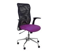 PIQUERAS Y CRESPO Silla Minaya con mecanismo basculante, brazos abatibles, respaldo de malla negro y asiento morado