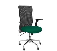 PIQUERAS Y CRESPO Silla Minaya con Brazos Abatibles, Malla Negra y Asiento Verde Botella