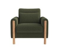Silla moderna con reposabrazos - sillón individual cómodo con cojín grueso - verde