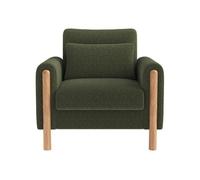 Silla moderna con reposabrazos - sillón individual cómodo con cojín grueso - verde