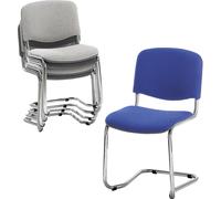 Silla oscilante, apilable respaldo acolchado, armazón en color aluminio