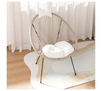 Silla Papasan de ratán para exteriores con cojín suave, ideal para relajarse en el patio y el jardín (1 silla)
