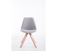 Silla para visitantes CLP Toulouse, tapizada en tela, diseño cuadrado, con acolchado en el asiento y patas de madera rectangular, estructura gris y color natural