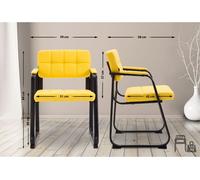 CLP Silla para visitas Canada B Tapizada en cuero sintético, reposabrazos y base metal Amarillo