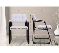 Silla para visitas canada b simil cuero blanco 58x59x84 cm