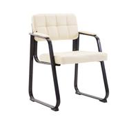 Silla para visitas canada b simil cuero crema 58x59x84 cm