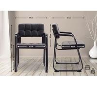 Silla para visitas canada b simil cuero negro 58x59x84 cm