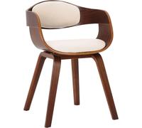 Silla para visitas - Sillón cómodo - Cuero sintético fácil de limpiar, con protección para el suelo | Color: Nuez/Crema