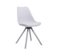 Silla para visitas troyes rund simil cuero blanco 56x48x84 cm