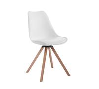 Silla para visitas troyes rund simil cuero blanco 56x48x84 cm