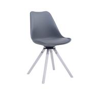 Silla para visitas troyes rund simil cuero gris 56x48x84 cm