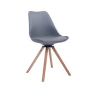 Silla para visitas troyes rund simil cuero gris 56x48x84 cm