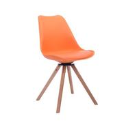 Silla para visitas troyes rund simil cuero naranja 56x48x84 cm