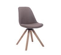 Silla para visitas troyes square en tela gris topo 56x48x84 cm