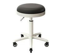 Silla Peluqueria con Ruedas Regulable en Altura 47-64cm Taburete Taller | Silla de Infusión Ajustable, Tapizado en Polipiel, Base Estable, 8 Colores Silla Tattoo, Peluquería Oficina Hogar(Black)