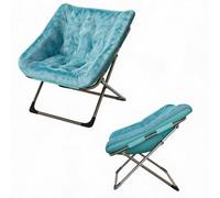 Silla Platillo Plegable de Acero con Felpa para Espacios Pequeños