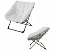 Silla Platillo Plegable de Acero con Felpa para Espacios Pequeños