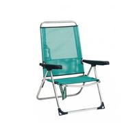 SILLA PLAYA ALUMINIO RESPALDO ALTO VERDE AGUA