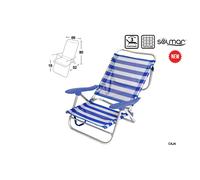 SILLA PLAYA HAMACA 4 POSIC ALUM RAYAS ARIEL