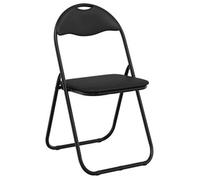 vidaXL Silla Plegable 8 uds. Cuero sintético Negro 48 x 43,5 x 81 cm