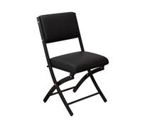 Silla Plegable Acolchada Cómoda con Respaldo Ahorra Espacio Silla Playa | Taburete Plegable Cocina Metalico Portatil Diseño Moderno para Cocina, Terraza o Jardín(Black)