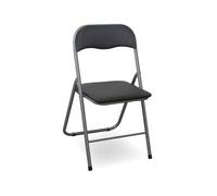 Silla plegable alizee iii negro e plata - conforama
