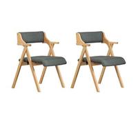 SoBuy Silla Plegable de Madera y Tela Gris Oscuro, Diseño Moderno, para Comedor y Sala de Estar Asiento respaldo FST98-SGX2