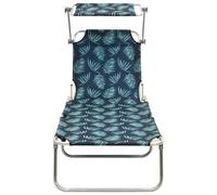 Silla plegable con toldo parasol y estampado de hojas, marca vidaXL