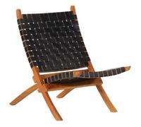 Silla plegable de cuero genuino , marca vidaXL