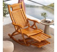 Silla Plegable de Estilo Medieval, Mecedora de Bambú, Respaldo Ajustable | Mecedora for Exteriores, Silla Plegable de Ocio, Reclinable con ReposapiéS, for Patio, Sala de Estar(Natural,Style C)