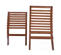 Silla Plegable de Madera, Cómodo y Elegante Respaldo Alto para Acampar Al Aire y Jardín, Marrón Oscuro