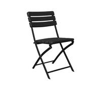 Silla plegable efecto madera negro 55x46x81cm 7house
