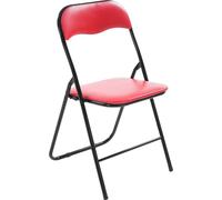 Silla plegable Felix, con asiento de PVC y revestimiento de cuero sintético, acolchada. Color: blanco/blanco