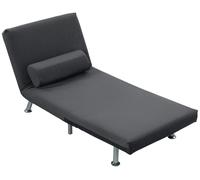 Silla plegable - Silla reclinable - Cama relajante - Sillón convertible en cama - Gris oscuro - Respaldo ajustable - Se pliega de forma compacta