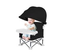 Silla portátil de alimentación para bebés, asiento de viaje portátil para niños pequeños con bandeja para comer, asiento plegable para bebé con toldo para el hogar, picnic al aire libre, viajes