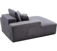 Silla reclinable, 1240 mm. Silla reclinable sin respaldo, para interiores, moderna, tapizada, de gran tamaño, ideal para leer, con cojines y reposabrazos. Sofá-cama con asiento profundo para sala de e