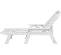 Silla reclinable, con capacidad de peso de 181 kg, sillón de jardín con 6 posiciones ajustables, sillón de exterior de HDPE con respaldo y portavasos, ideal para piscinas, terrazas, patios y jardines,