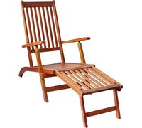 Silla reclinable con reposapiés y cojín, de madera de acacia maciza, marca vidaXL