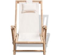 Silla reclinable de bambú vidaXL