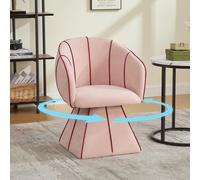 Silla reclinable "okwish" con respaldo alto, giratoria 360°, tapizada en tela de terciopelo, ideal para el salón y el dormitorio, color rosa