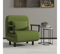 Silla reclinable para dormir – Sillón convertible en cama – Sofá cama – Respaldo ajustable – Metal – 85x68x60 cm – Verde