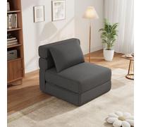 Silla reclinable para dormir - Sillón reclinable para dormir - Silla plegable - Silla cama - Gris - Acolchado de espuma viscoelástica para mayor comodidad - Plegable y que ahorra espacio