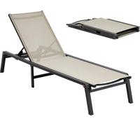 Silla reclinable para exteriores, con capacidad de peso de 181 kg, silla plegable para tomar el sol, con 5 posiciones ajustables, fácil de montar, sillones reclinables de aluminio resistente para pisc