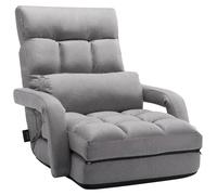 Silla reclinable para juegos con base, sofá-cama con reposacabezas para dormitorio, color gris