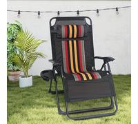 Silla reclinable plegable - Silla de jardín - Tumbona - Silla reclinable de jardín - Camilla de sol - Extra ancha, 72 cm