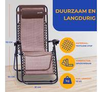 Silla reclinable - Silla de jardín - Silla de playa - Silla reclinable para jardín - Ajustable - Incluye mesita auxiliar con portavasos