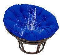 Silla redonda azul real de 150 cm, almohadilla mecedora gruesa para sillas de ratán y huevo, para uso en interiores y exteriores