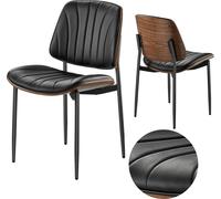 Silla retro para comedor VEVOR (2 unidades), elegante silla tapizada de cuero, ideal como silla auxiliar (capacidad de carga de 158,76 kg) para mesas de comedor, silla de cocina compacta con cojines g