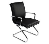 Silla rocada confidente estructura cromada tapizado en simil piel color negro 900x490 mm