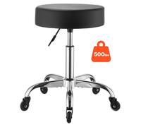 Silla rodante VEVOR, capacidad de 226,8 kg, silla de oficina con ruedas silenciosas, silla giratoria con altura ajustable, asiento ergonómico de cuero sintético con acolchado grueso, giratoria 360°, i